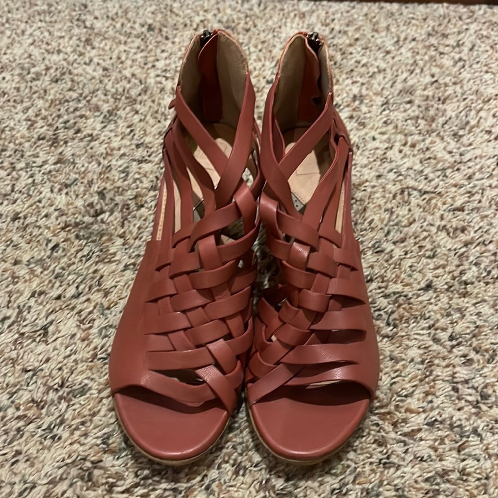 SEY Collection Leather Strappy Sandals with Heel NWOT Size 10